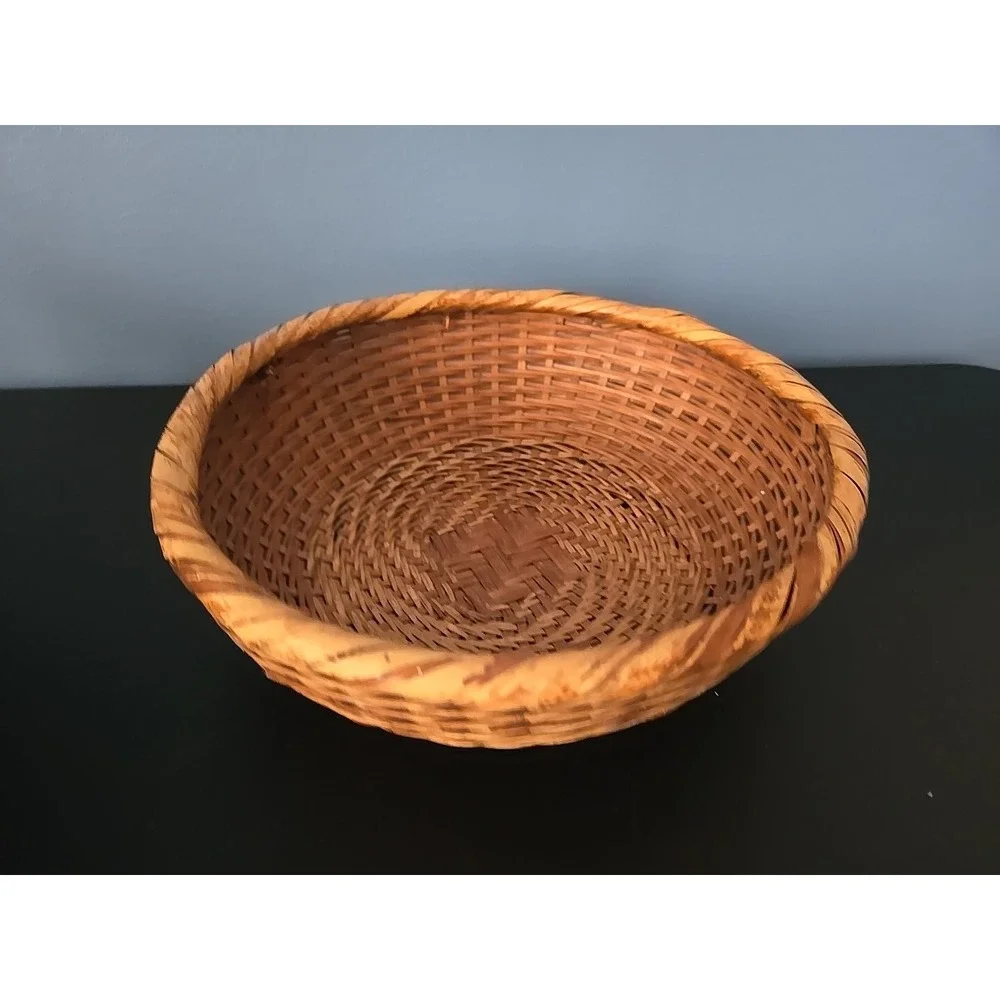 Wicker Basket Decor - Set Of 4 Eclectic Boho Farmhouse 3Woven‎ Baskets 1 Wreath